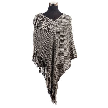 Alpaca Lady Poncho with Fringes
