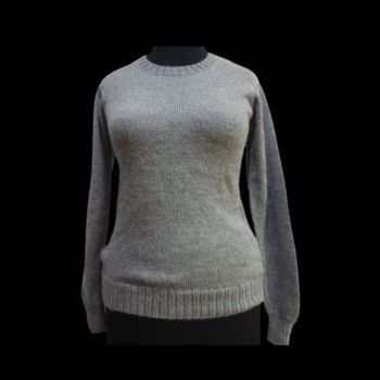 Alpaca Round Neck Gray Color Sweater