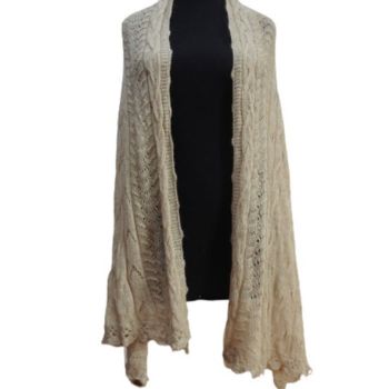 Alpaca Shawl Color White