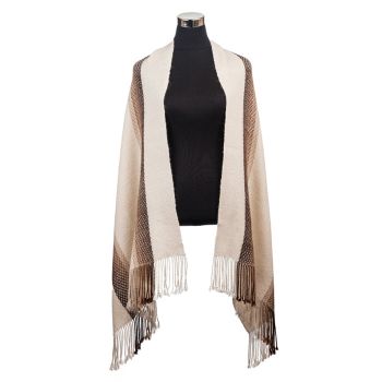 Alpaca Shawl White Color with Eye of Partridge Design