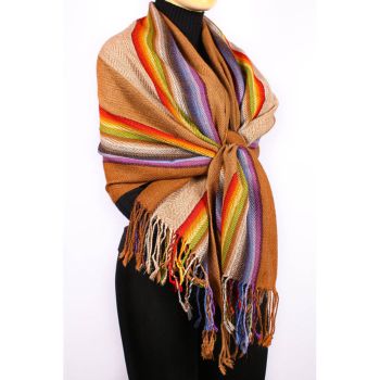 Alpaca Multi-Color Shawl Cordillate Design 