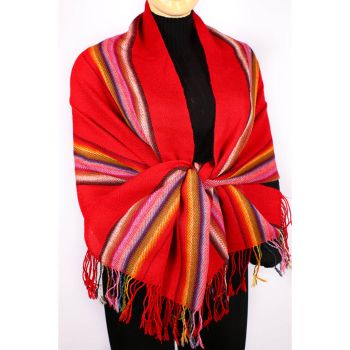 Alpaca Red Cordillate Design Shawl