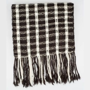Alpaca Scarf Cuadrille, Black and White