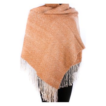 Alpaca Pattern Shawl Woven On Four-Treadle Loom