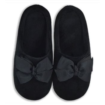 Big Black Bow Slippers