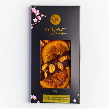 Dark Chocolate with Candied Orange & Caramelized Pistachio