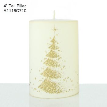 Handmade Christmas Candle 4 (Pillar) w/ 4 Designs 