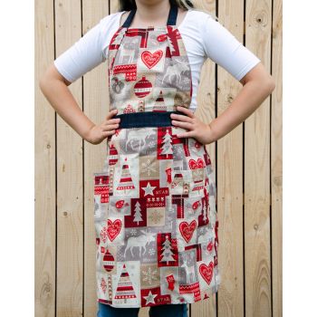Christmas Print Women Kitchen Apron