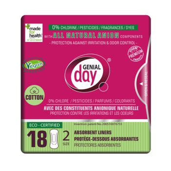 Absorbent Cotton Liners with Anion strip, Eco-certified, Hypoallergenic (N18 GD)