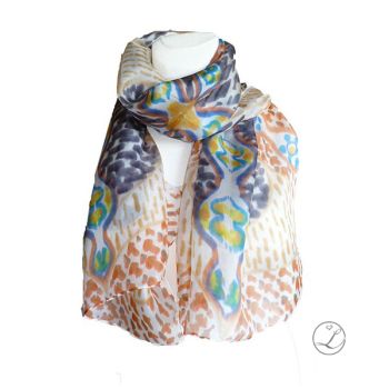 Hand painted silk scarf - Oriental 