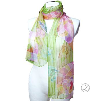 Hand Painted Silk Scarf - YOUNG LOVE 