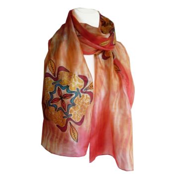 Hand Painted Silk Scarf - Caleidoscope